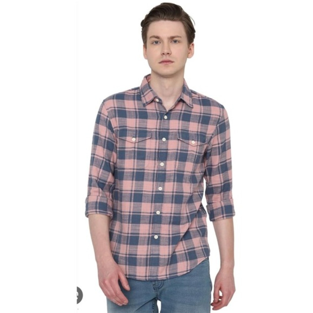 American Eagle Super Soft Shirt Mens L Large Blue Plaid Button Up Long Sleeve‎